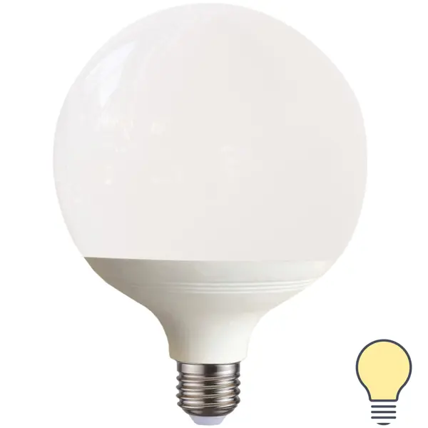 Лампа LED Volpe G95 12 Вт шар матовая 1055 Лм теплый свет люстра 1055 6wt e27 60вт белый 76х76х50 см bayerlux