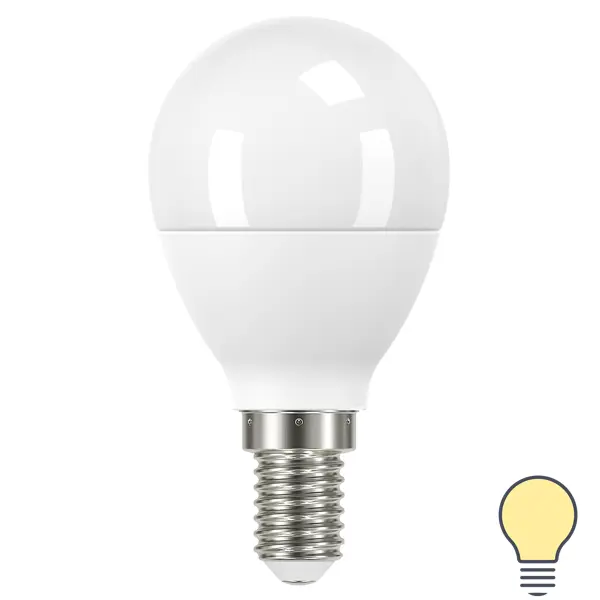Лампа светодиодная Gauss E14 170-240 В 5.5 Вт шар малый матовая 470 лм теплый белый свет кинжал малый сувенирный кизляр