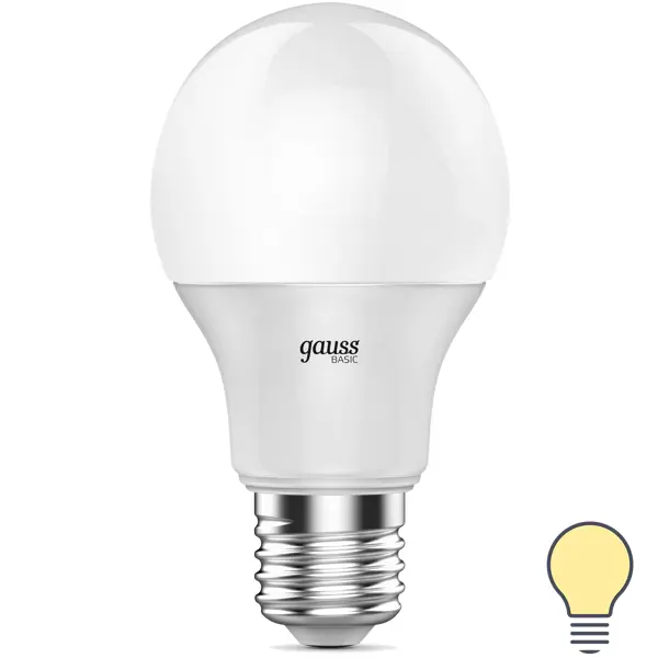 Лампа светодиодная Gauss E27 170-240 В 9.5 Вт груша матовая 750 лм теплый белый свет лампочка gauss 105802209