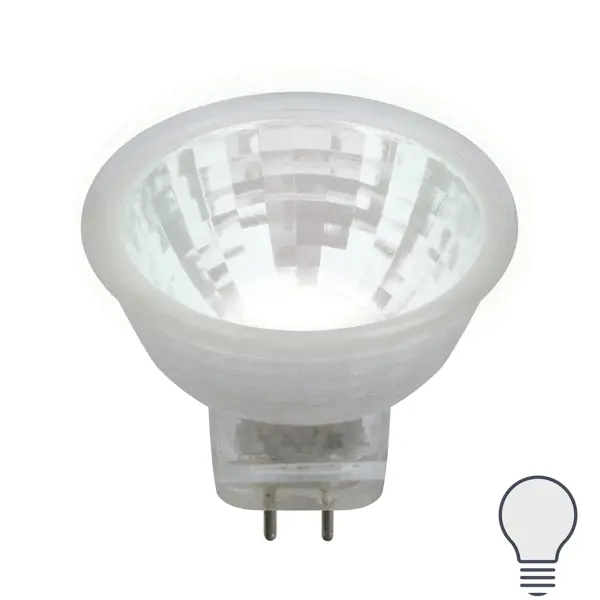 Лампа светодиодная Uniel GU4 3Вт 200 Лм свет холодный белый герань белый всплеск