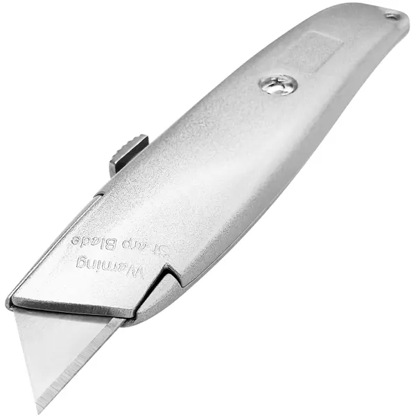 Нож строительный Vertextools 0044-18-58 алюминиевый корпус трапециевидное лезвие 18 мм нож строительный matrix 18 мм трапециевидное лезвие