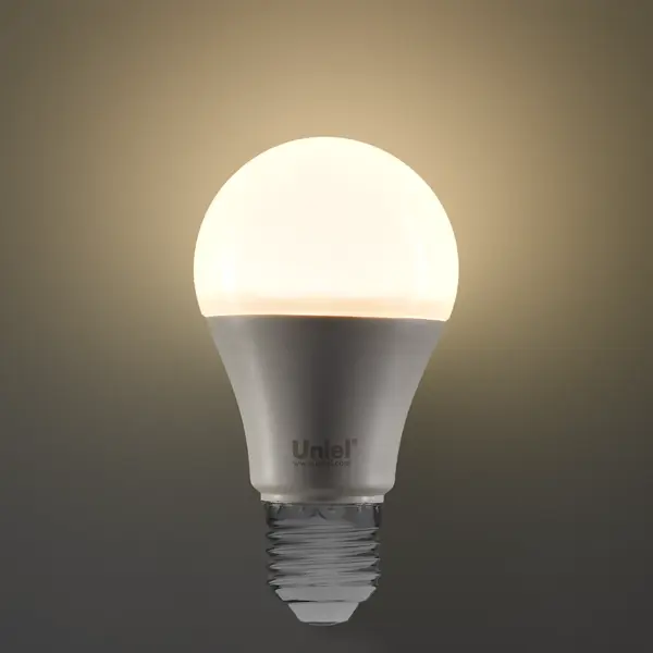 фото Лампа светодиодная uniel e27 175-250 в 9 вт груша матовая 800 лм, нейтральный белый свет