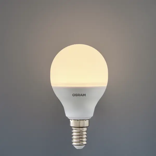 фото Лампа светодиодная osram antibacterial e14 220-240 в 5.5 вт шар малый 470 лм, нейтральный белый свет