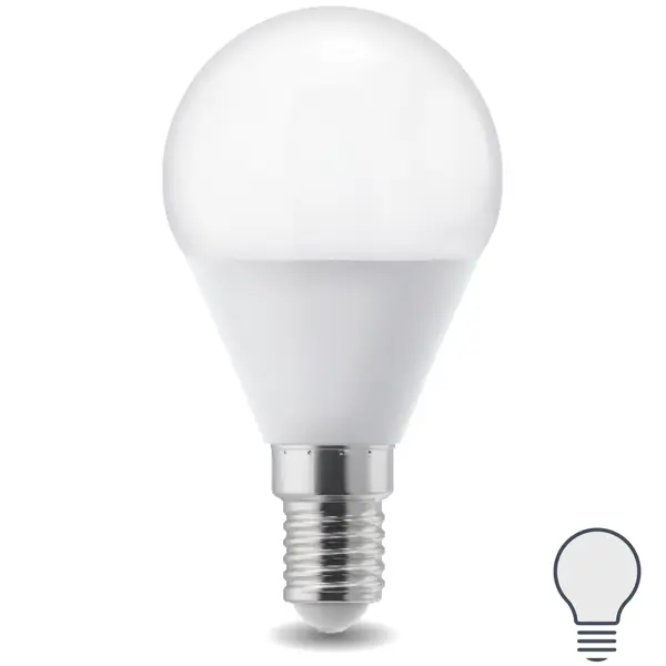 Лампа светодиодная E14 220-240 В 7 Вт шар матовая 600 лм нейтральный белый свет светильники для внутреннего освещения led nlp s1 12w 840 wh led 172x172
