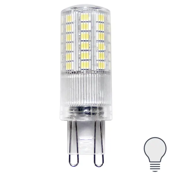 Лампа светодиодная Lexman G9 170-240 В 4.3 Вт прозрачная 600 лм нейтральный белый свет