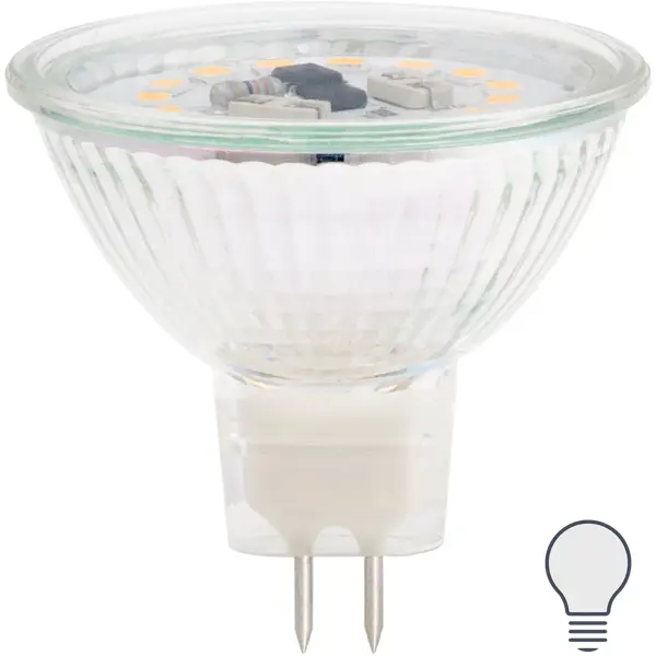 Лампа светодиодная Lexman GU5.3 220-240 В 6 Вт спот прозрачная 500 лм нейтральный белый свет светодиодный спот citilux бильбо cl553520