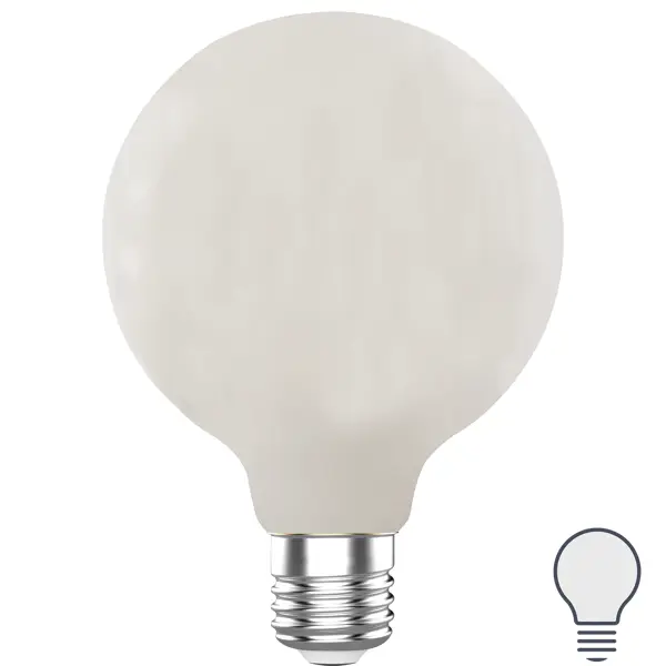 Лампа светодиодная Lexman G95 E27 220-240 В 9 Вт матовая 1055 лм нейтральный белый свет люстра 1055 6wt e27 60вт белый 76х76х50 см bayerlux