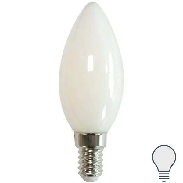 Лампа светодиодная Volpe LEDF E14 220-240 В 5 Вт свеча матовая 470 лм теплый белый свет лампа светодиодная osram в e14 220 240 в 4 вт свеча 470 лм теплый белый свет