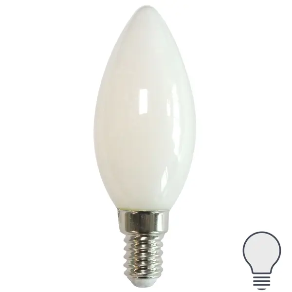 Лампа светодиодная Volpe LEDF E14 220-240 В 6 Вт свеча матовая 600 лм нейтральный белый свет лампа светодиодная volpe e27 220 240 в 9 вт шар малый матовая 1000 лм теплый белый свет