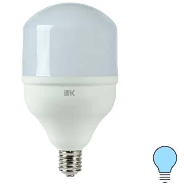 Лампа светодиодная IEK E40 65 Вт цилиндр матовый 5850 лм, нейтральный белый свет