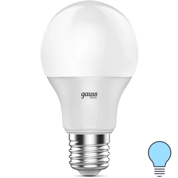 Лампа светодиодная Gauss E27 170-240 В 6.5 Вт груша матовая 600 лм холодный белый свет лампочка gauss fil a70 e27 27 вт груша 2900 лм нейтральный белый