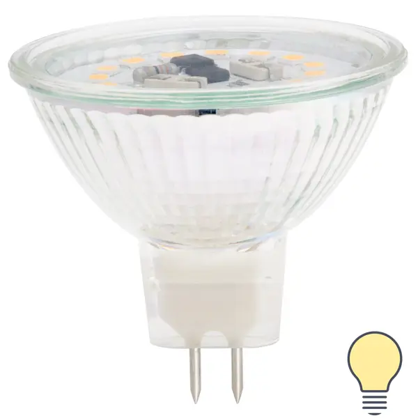 Лампа светодиодная Lexman GU5.3 220-240 В 6 Вт спот прозрачная 500 лм теплый белый свет светодиодный спот citilux бильбо cl553520