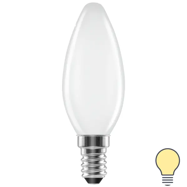 Лампа светодиодная Lexman E14 220-240 В 6 Вт свеча матовая 750 лм теплый белый свет ночник свеча в подсвечнике led от батареек белый 4х9 5х15 см