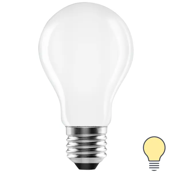 Лампа светодиодная Lexman E27 220-240 В 6 Вт груша матовая 750 лм теплый белый свет суппорт с рамкой lexman 45x100х55 мм белый