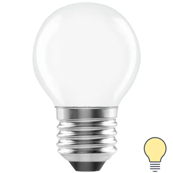 фото Лампа светодиодная lexman e27 220-240 в 6 вт шар матовая 750 лм теплый белый свет