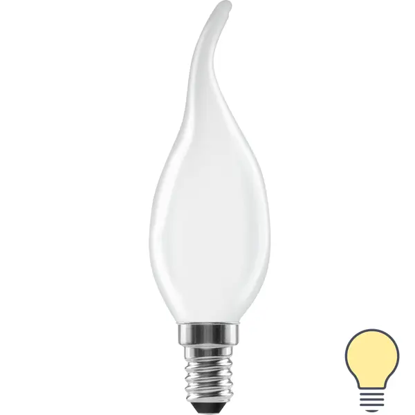 Лампа светодиодная Lexman E14 220-240 В 5 Вт свеча на ветру матовая 600 лм теплый белый свет лампа светодиодная saffit e14 7w 4000k свеча на ветру матовая sbc3707 55055
