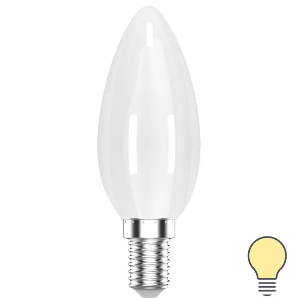 Лампа светодиодная Gauss E14 200-240 В 4.5 Вт свеча матовая 380 лм теплый белый свет лампочка gauss 105802209