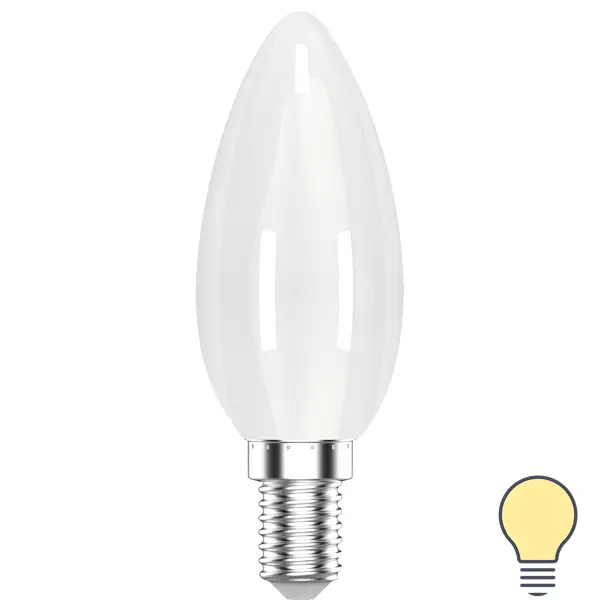Лампа светодиодная Gauss E14 200-240 В 6.5 Вт свеча матовая 480 лм теплый белый свет свеча мед в подсвечнике из гипса с крышкой 7 5х5 7см белый перламутр