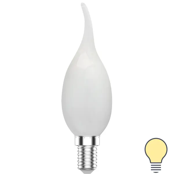 Лампа светодиодная Gauss E14 200-240 В 4.5 Вт свеча на ветру матовая 380 лм теплый белый свет