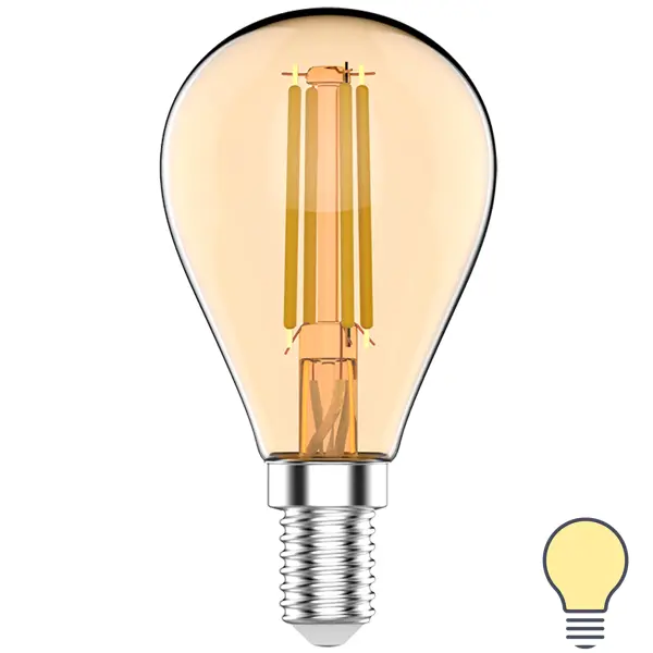Лампа светодиодная Gauss E14 170-240 В 3.8 Вт шар тонированная 350 лм теплый белый свет лампочка gauss fil a70 e27 23 вт груша 2400 лм нейтральный белый