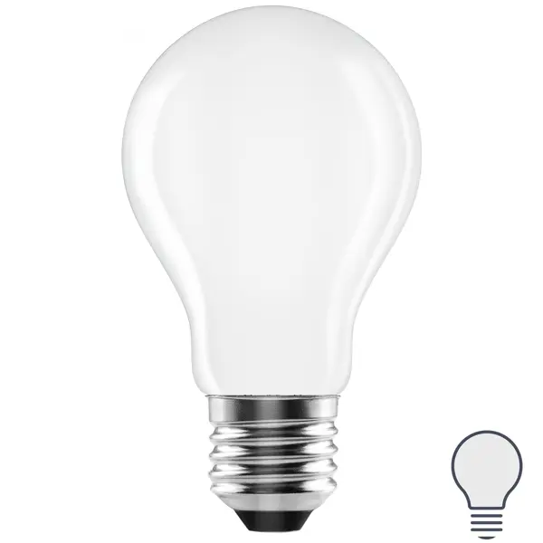 лампа светодиодная e27 220 240 в 10 вт груша матовая 1000 лм нейтральный белый свет Лампа светодиодная Lexman E27 220-240 В 6 Вт груша матовая 750 лм нейтральный белый свет