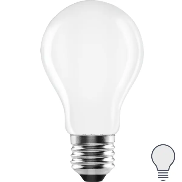 лампа светодиодная osram а e27 220 240 в 5 вт груша 600 лм нейтральный белый свет Лампа светодиодная Lexman E27 220-240 В 5 Вт груша матовая 600 лм нейтральный белый свет