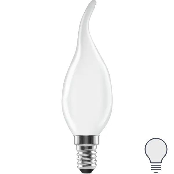 Лампа светодиодная Lexman E14 220-240 В 6 Вт свеча на ветру матовая 750 лм нейтральный белый свет лампа светодиодная филаментная rev fc37 e14 5w теплый свет свеча на ветру 32494 2