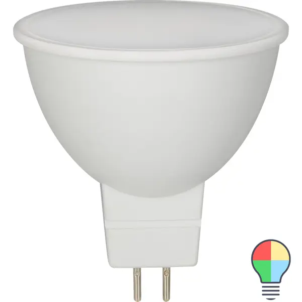 Лампа светодиодная Gauss GU5.3 220-240 В 6 Вт спот матовая 440 лм, регулируемый цвет света RGBW кнопка выключения света для холодильника oem da34 00006c