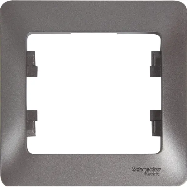 Рамка для розеток и выключателей Schneider Electric Glossa 1 пост одинарная цвет графит коробка для наружного монтажа schneider electric glossa 1 пост алюминий