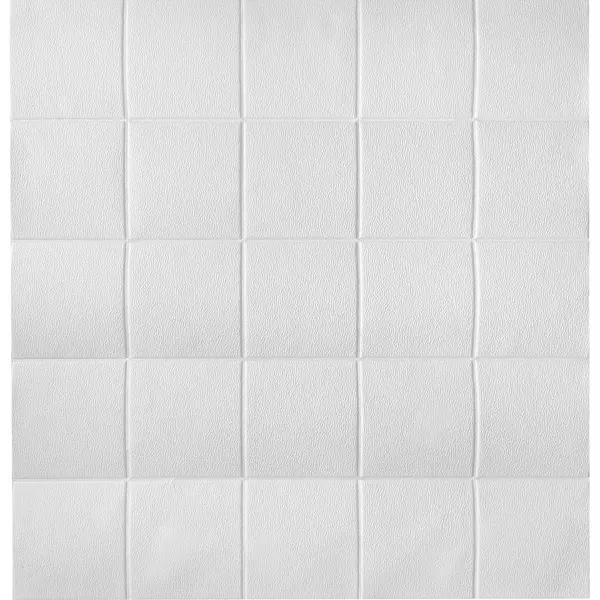 Листовая панель ПВХ Квадрат белый 700x700x3 мм 0.49 м²