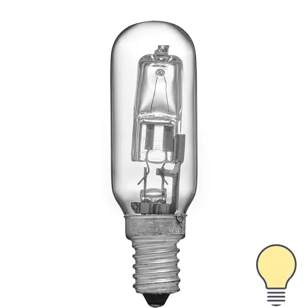Лампа галогеновая для вытяжки/холодильника E14 28 Вт прозрачная 420 лм, теплый белый свет
