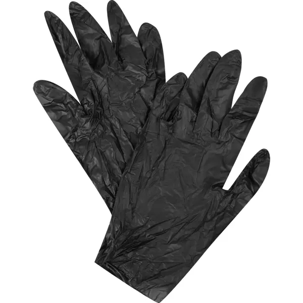 Перчатки виниловые B&B bright.balanced PVBBL5black размер 9/L одноразовые черные, 5 пар перчатки одноразовые unibob полиэтилен 100 шт