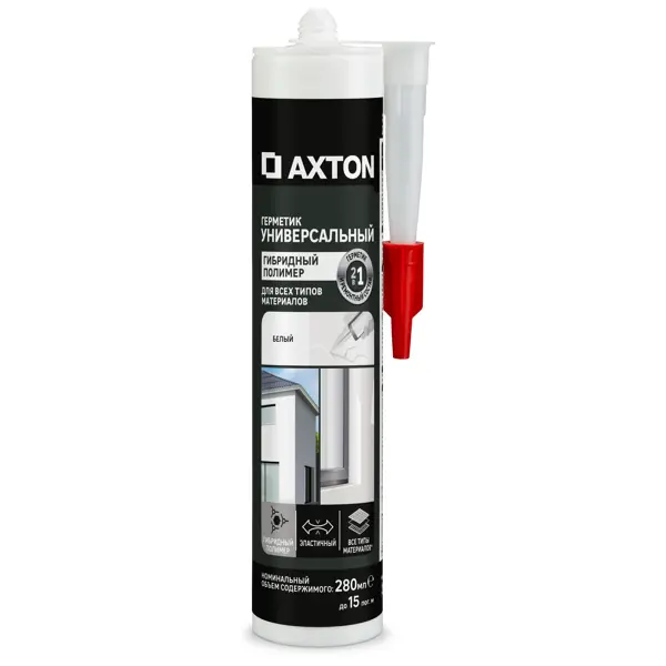 Герметик универсальный гибридный Axton белый 280 мл герметик санитарный силиконовый axton белый нейтральный 280 мл
