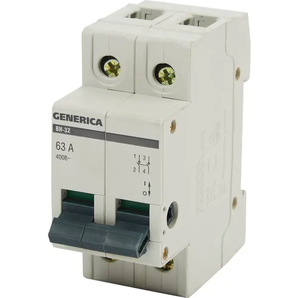 Выключатель нагрузки Generica ВН-32 2Р 63А автоматический выключатель generica
