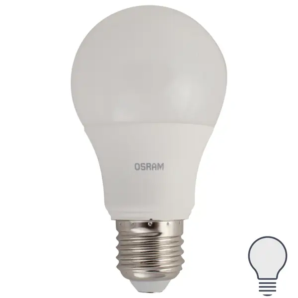 Лампа светодиодная Osram груша E27 8.5 Вт 806 Лм свет нейтральный белый лампа светодиодная osram а e27 220 240 в 6 вт груша 806 лм холодный белый свет
