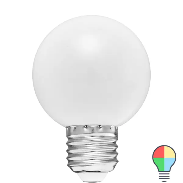 Лампа светодиодная Volpe E27 3 Вт шар белый 240 Лм регулируемый цвет света RGB