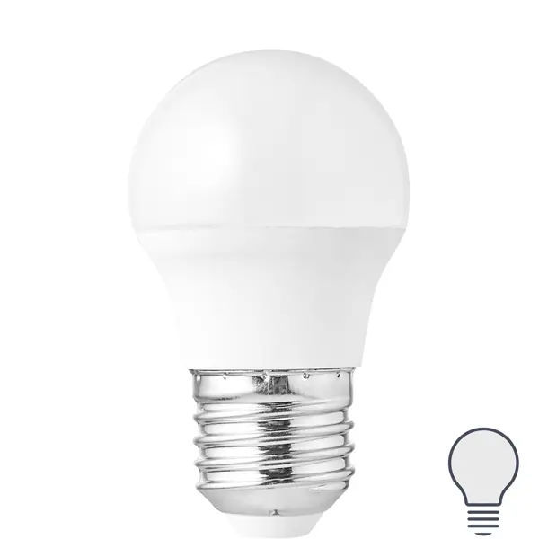 фитосветильник под лампу с цоколем е27 для растений эра fito holder с проводом и выключателем цвет белый Лампа светодиодная Volpe E27 7 Вт 750 Лм, нейтральный белый свет