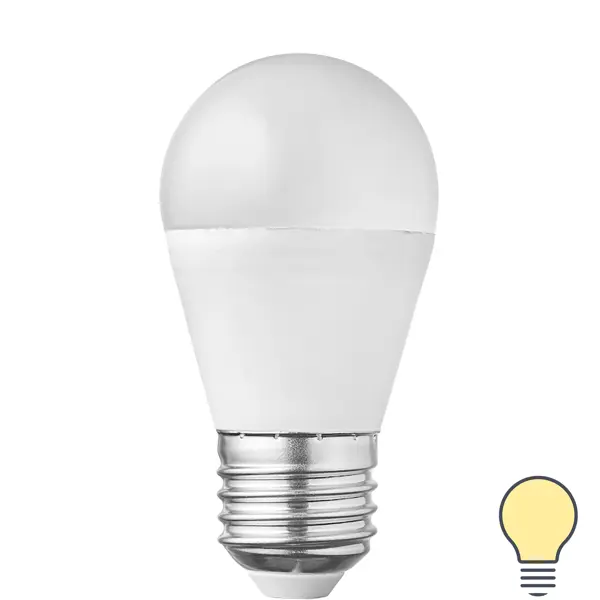 Лампа светодиодная Volpe E27 220-240 В 9 Вт шар малый матовая 1000 лм теплый белый свет