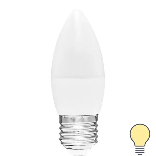 Лампа светодиодная Volpe E27 220-240 В 7 Вт свеча матовая 750 лм теплый белый свет свеча светодиодная пламя большая а микс