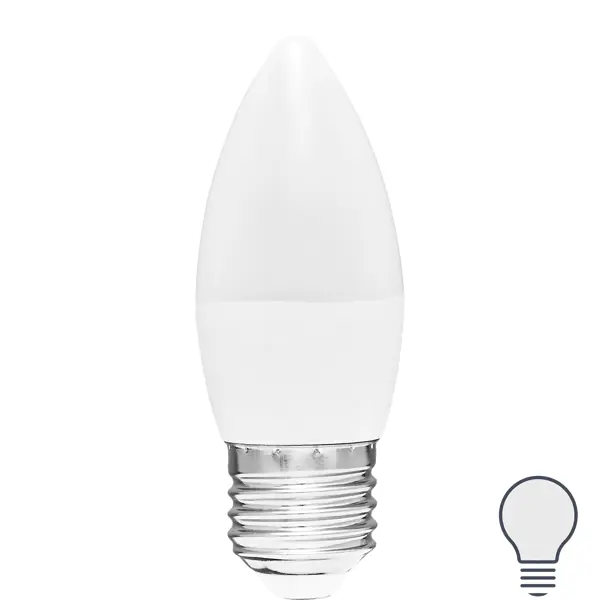 Лампа светодиодная Volpe E27 220-240 В 5 Вт свеча матовая 470 лм нейтральный белый свет свеча светодиодная пламя большая а микс