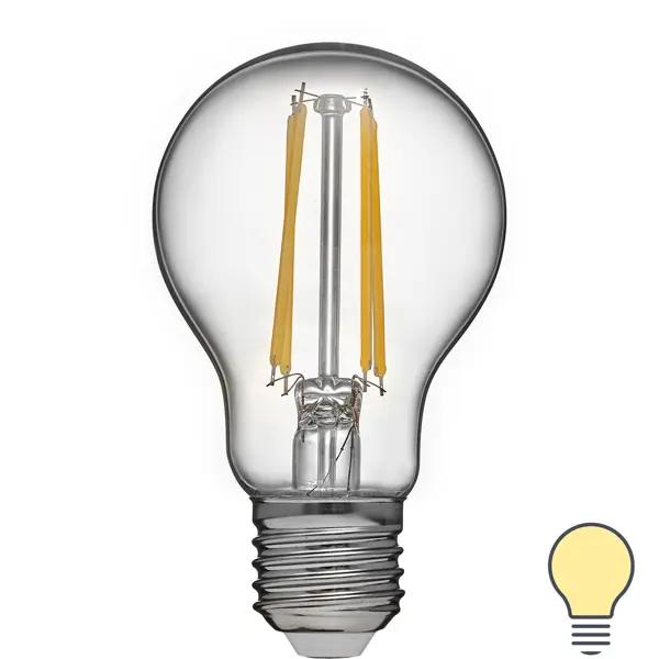 Лампа светодиодная Volpe LEDF E27 220-240 В 9 Вт груша прозрачная 1000 лм теплый белый свет комплект из 2 светодиодных ламп груша e14 4w 220v 3000k eglo 10775