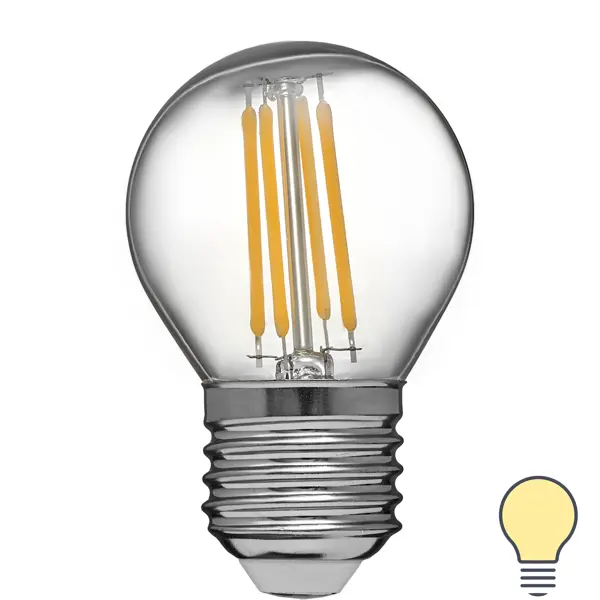 Лампа светодиодная Volpe LEDF E27 220-240 В 4 Вт шар малый прозрачная 400 лм теплый белый свет кинжал малый сувенирный кизляр