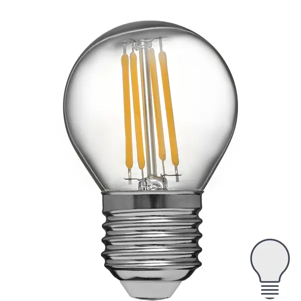 Лампа светодиодная Volpe LEDF E27 220-240 В 4 Вт шар малый прозрачная 400 лм нейтральный белый свет кинжал малый сувенирный кизляр