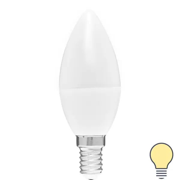 Лампа светодиодная Volpe E14 220-240 В 7 Вт свеча матовая 750 лм теплый белый свет свеча светодиодная