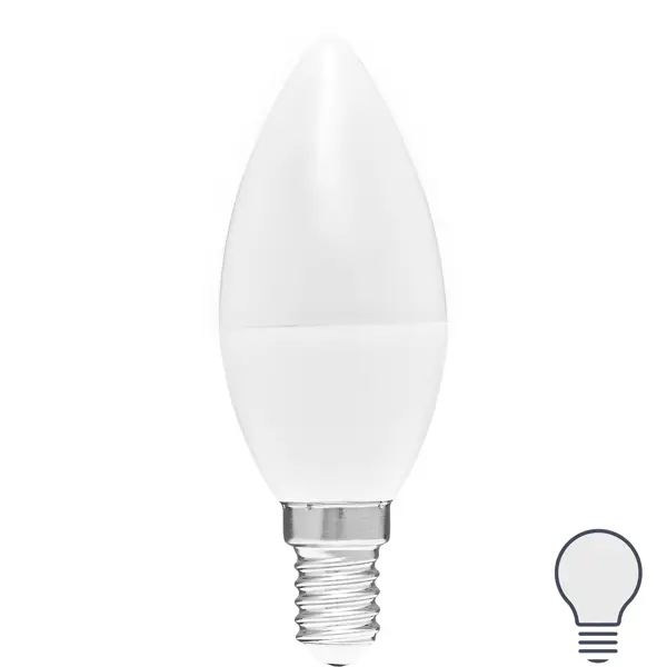 Лампа светодиодная Volpe E14 220-240 В 7 Вт свеча матовая 750 лм нейтральный белый свет свеча светодиодная