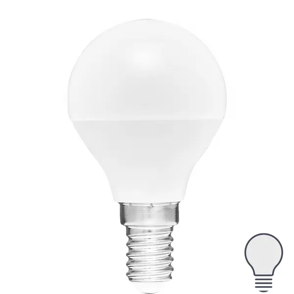 Лампа светодиодная Volpe E14 220-240 В 5 Вт шар малый матовая 470 лм нейтральный белый свет лампа светодиодная feron e27 15w 4000k матовая lb 1015 38036