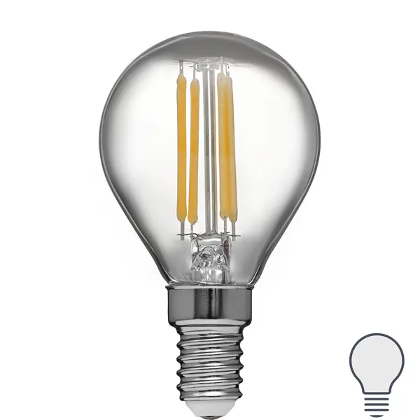 Лампа светодиодная Volpe LEDF E14 220-240 В 7 Вт шар малый прозрачная 750 лм нейтральный белый свет конструктор малый