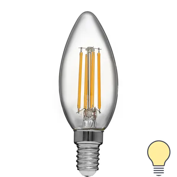 Лампа светодиодная Volpe LEDF E14 220-240 В 6 Вт свеча прозрачная 600 лм теплый белый свет wifi smart bulb rgb w c светодиодная свеча