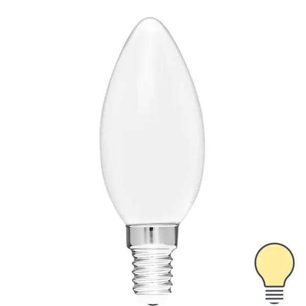 Лампа светодиодная Volpe LEDF E14 220-240 В 7 Вт свеча матовая 750 лм теплый белый свет лампа светодиодная volpe e27 210 240 в 10 вт груша матовая 800 лм нейтральный белый свет