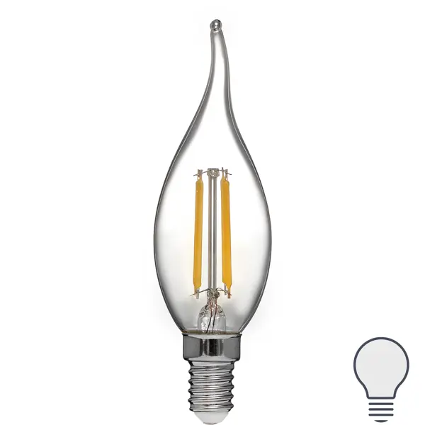Лампа светодиодная Volpe LEDF E14 220-240 В 5 Вт свеча на ветру прозрачная 470 лм нейтральный белый свет лампа светодиодная e27 7 вт 55 вт свеча на ветру 3000 к мягкий теплый tdm electric народная